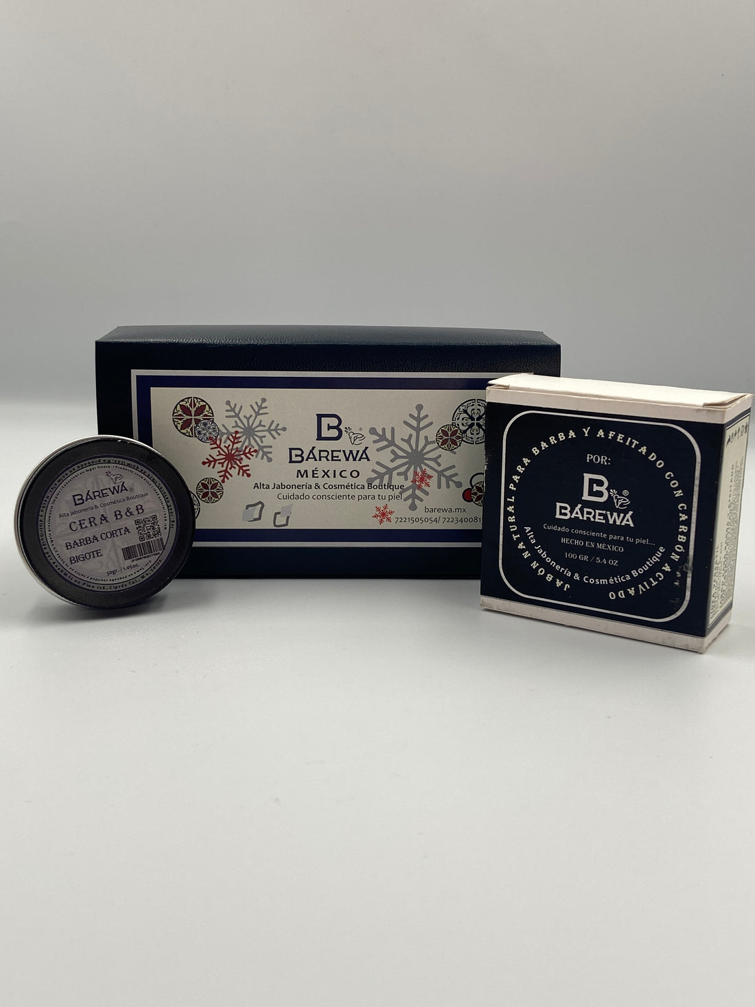 Kit cera de barba y jabón de barba y afeitado