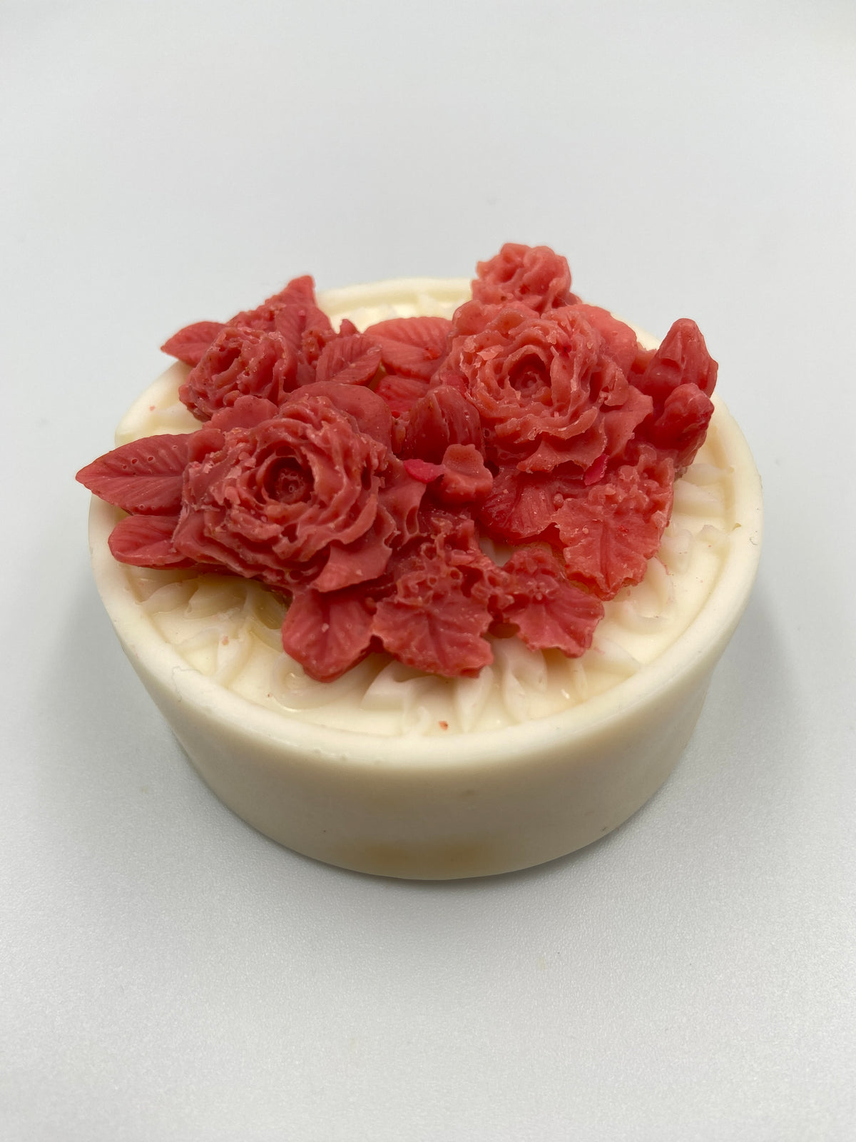 Jabón en flor con base blanca