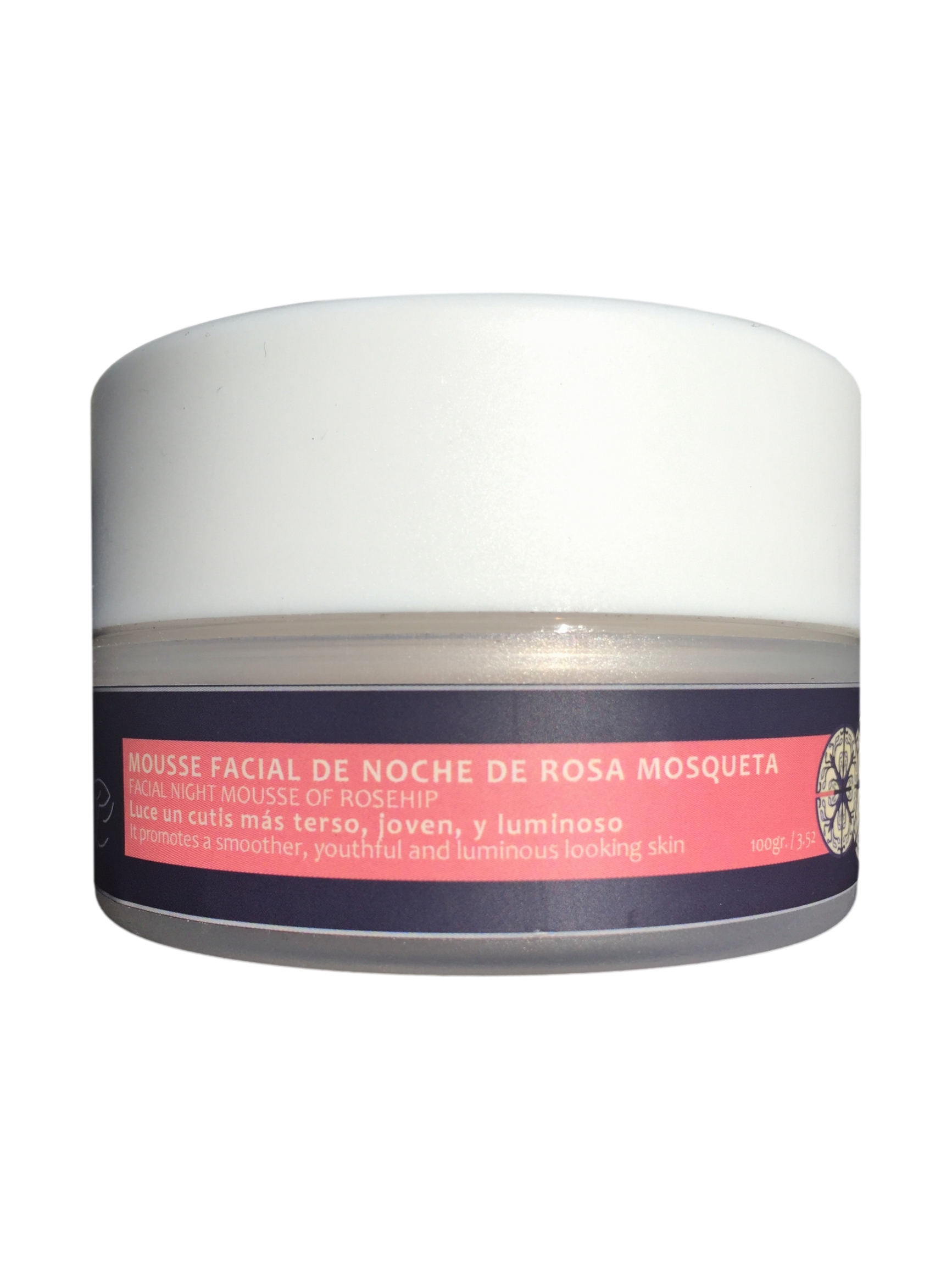Mousse facial de noche de rosa mosqueta