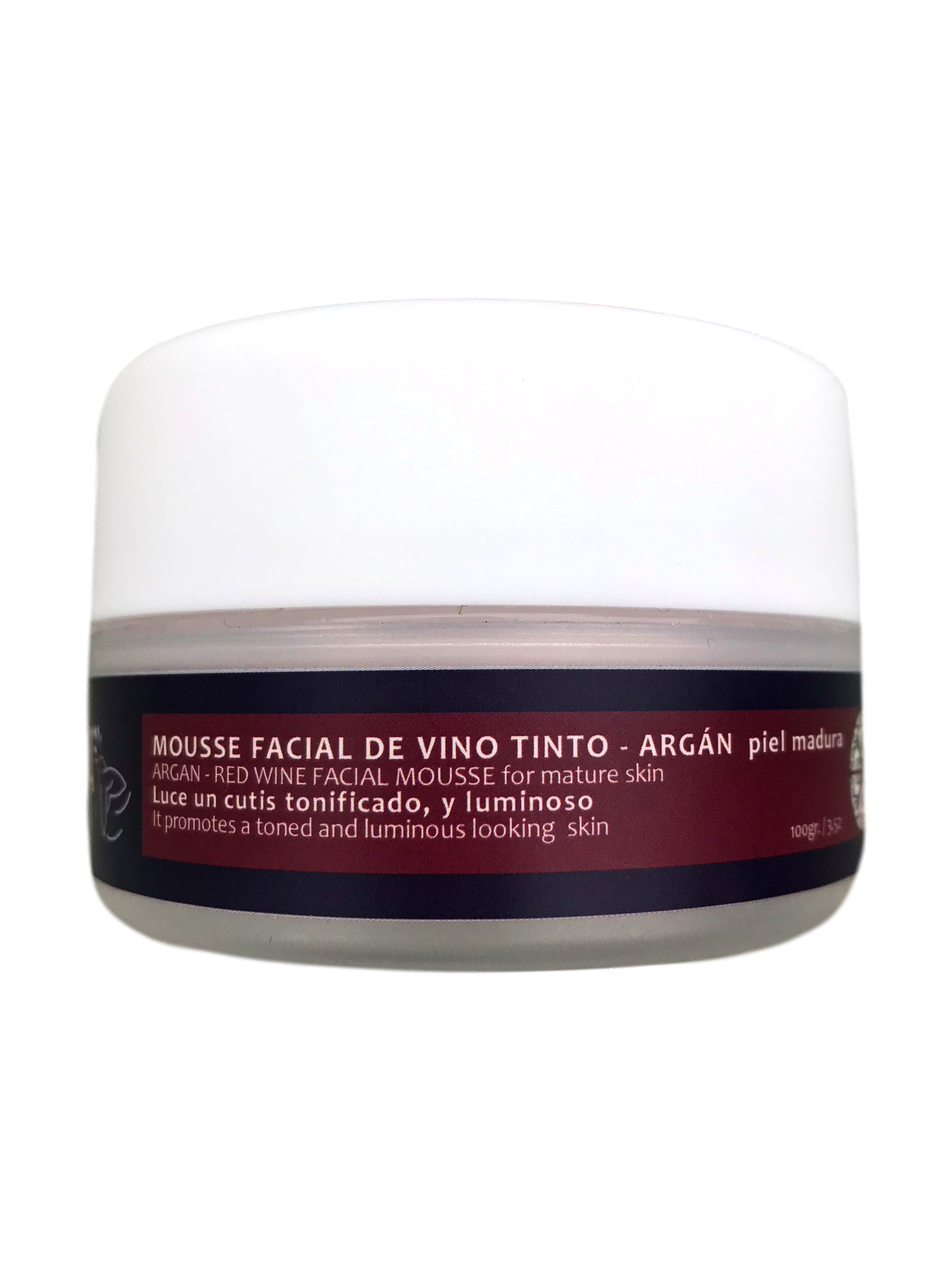 Mousse facial de vino tinto-argan