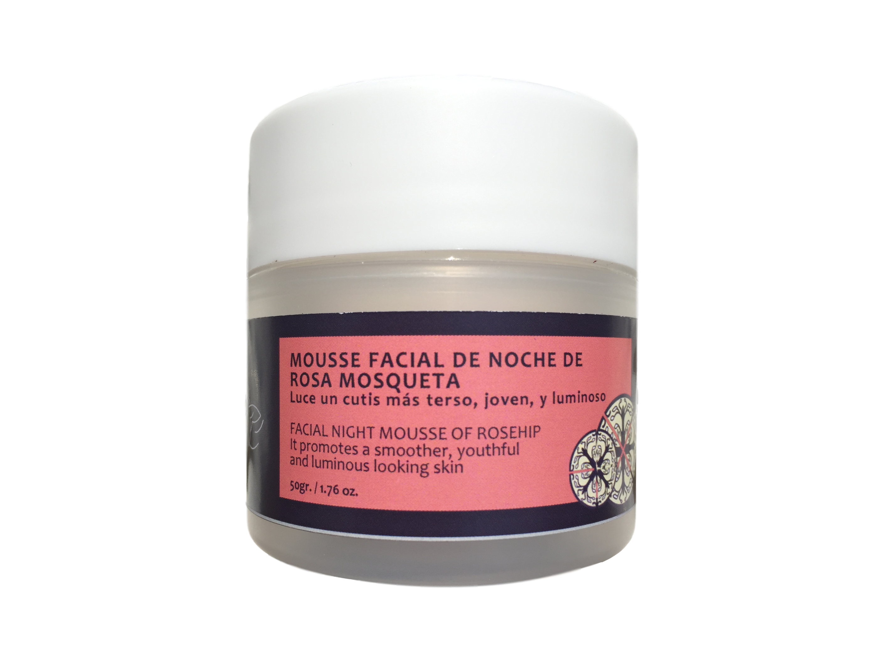 Mousse facial de noche de rosa mosqueta