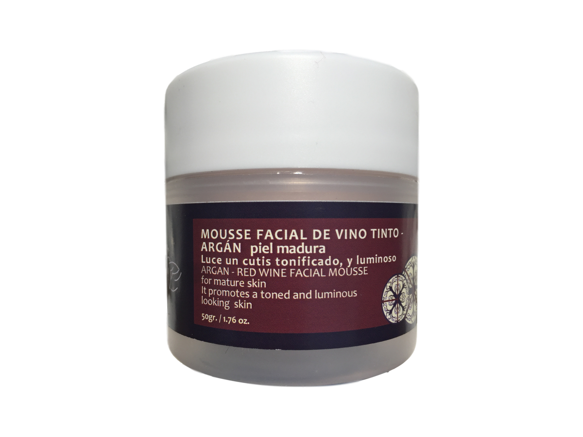 Mousse facial de vino tinto-argan -piel seca