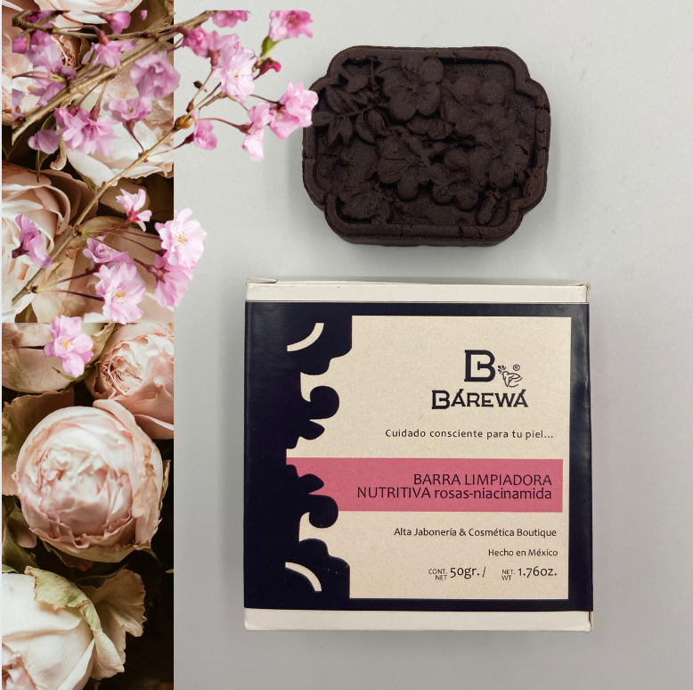 Barra limpiadora nutritiva de rosas y niacinamida