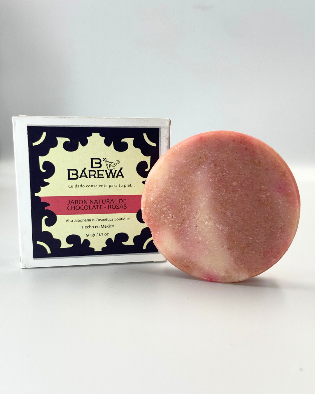 Jabón de chocolate y rosas.