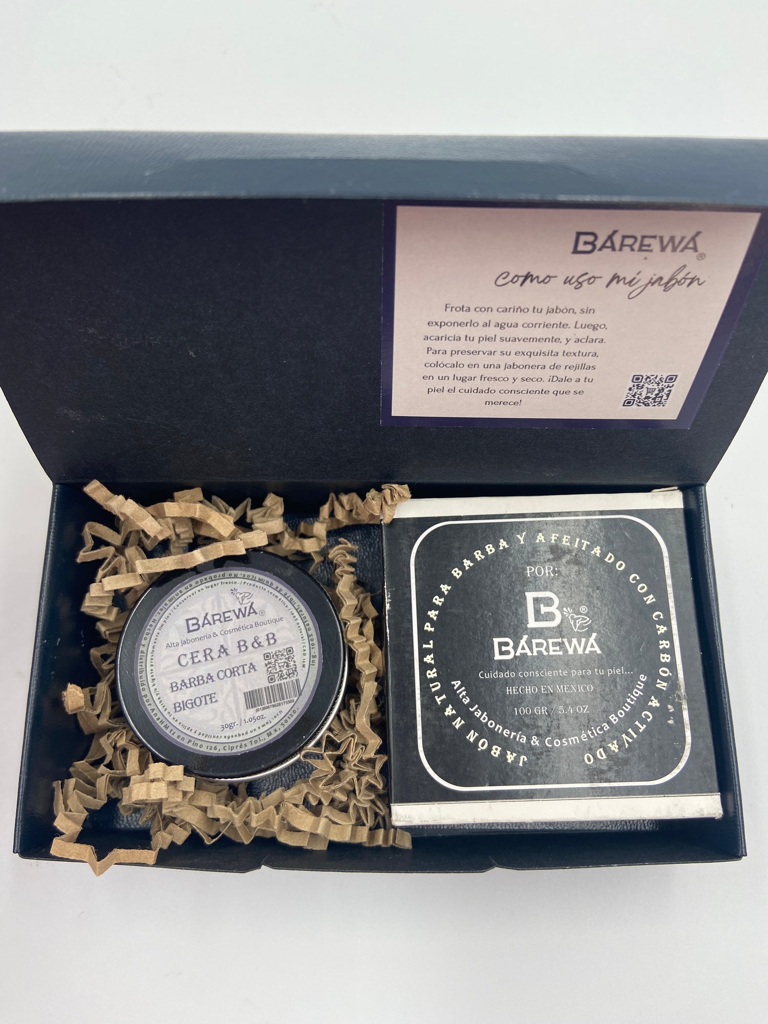 Kit cera de barba y jabón de barba y afeitado