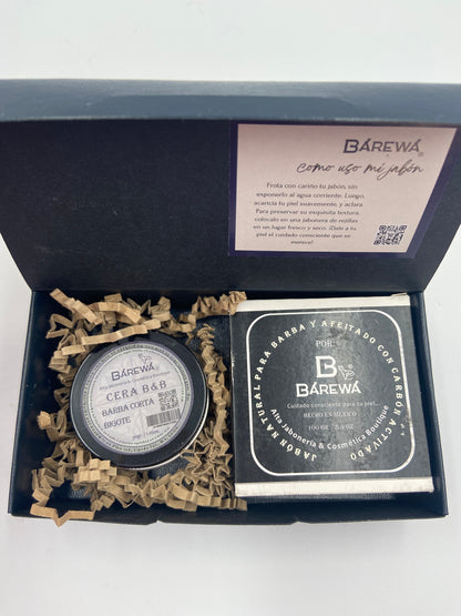 Kit cera de barba y jabón de barba y afeitado