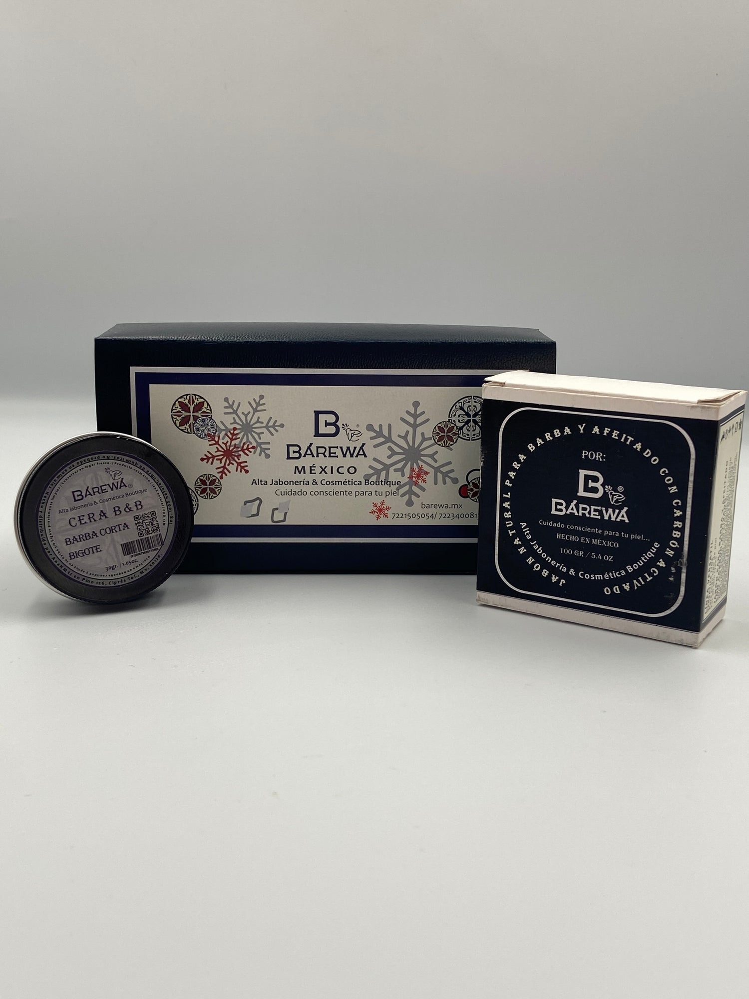 Kit cera de barba y jabón de barba y afeitado