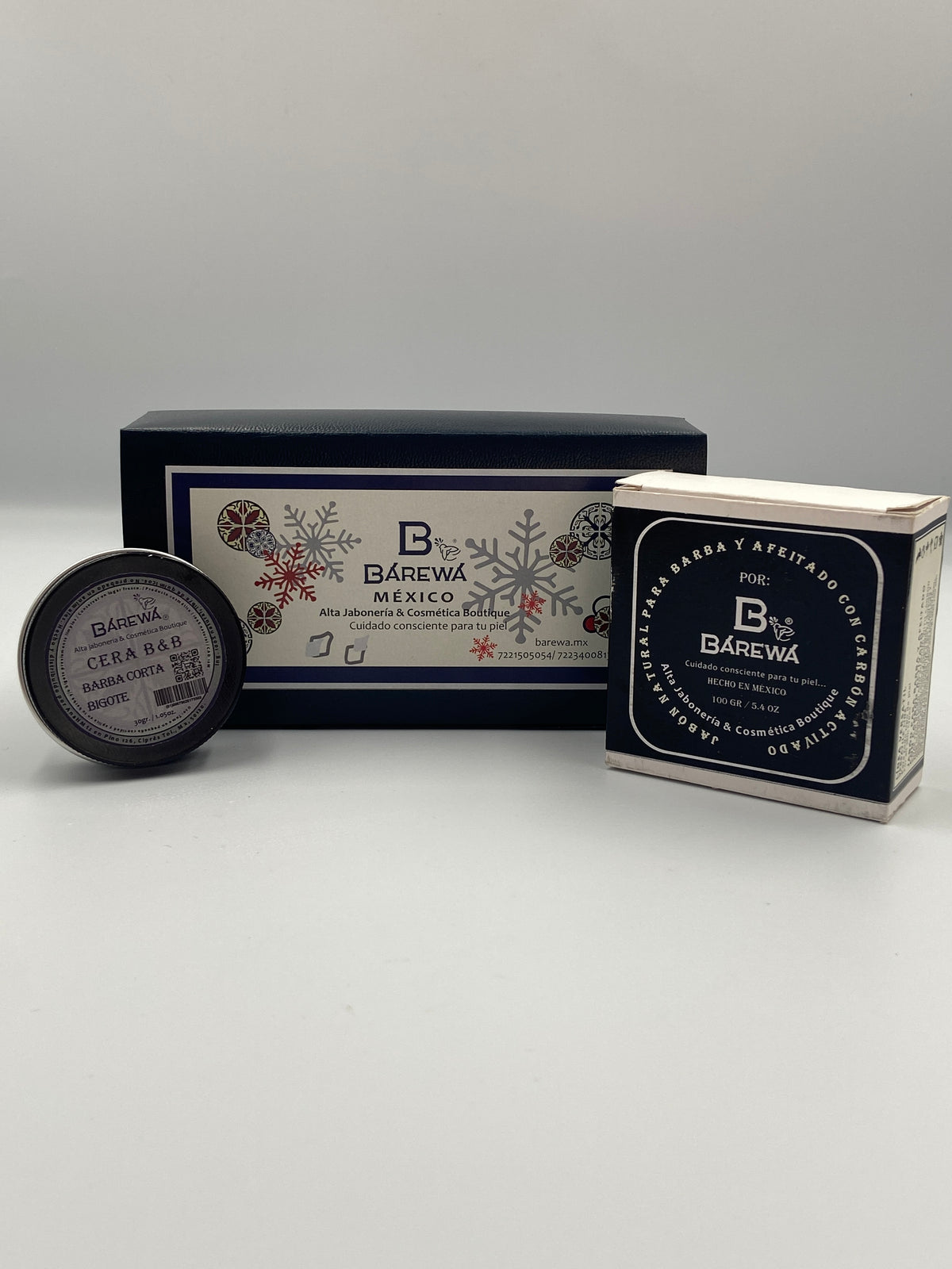 Kit cera de barba y jabón de barba y afeitado