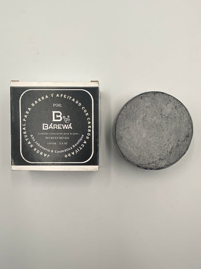 Jabón para barba y afeitado con carbón activado