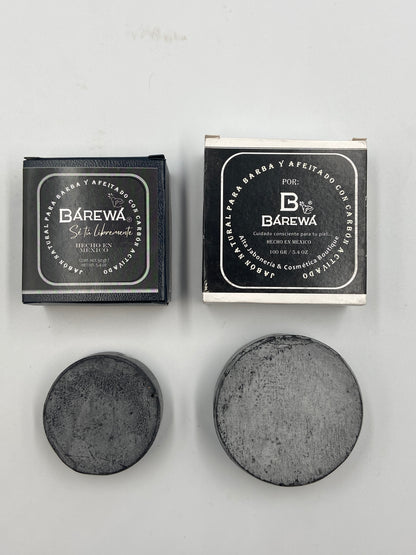 Jabón para barba y afeitado con carbón activado
