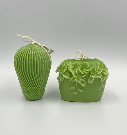 Velas de soja decorativas verdes